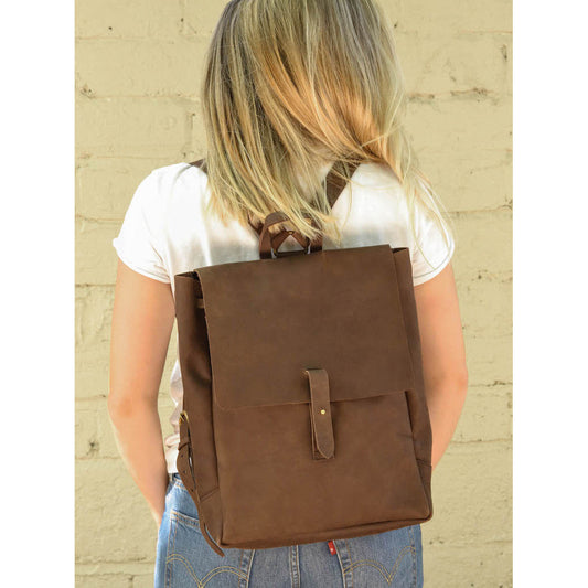 Nubuck Leather Backpack Tote