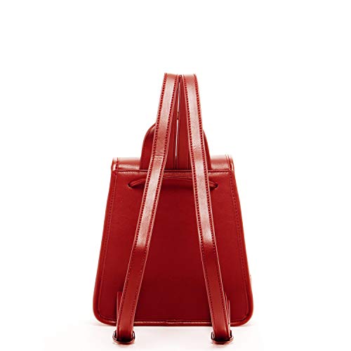 Nicole Brick Red Leather Backpack